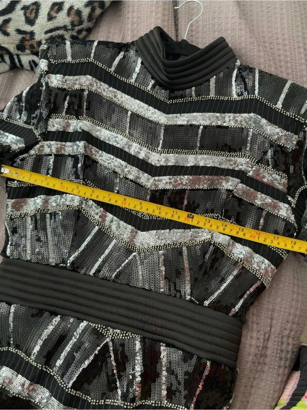 Zhivago Black and Silver Sequin Long Sleeve High-Slit Gown - Picture 11 of 11